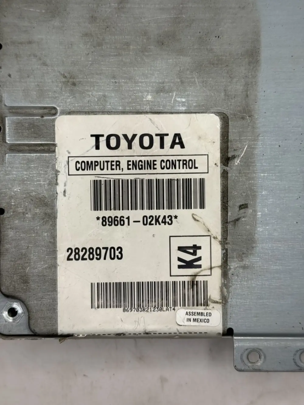 Toyota Matrix 2017 89661-02K43, 89661 02K43, 28289703 ECM et PCM OEM K4
