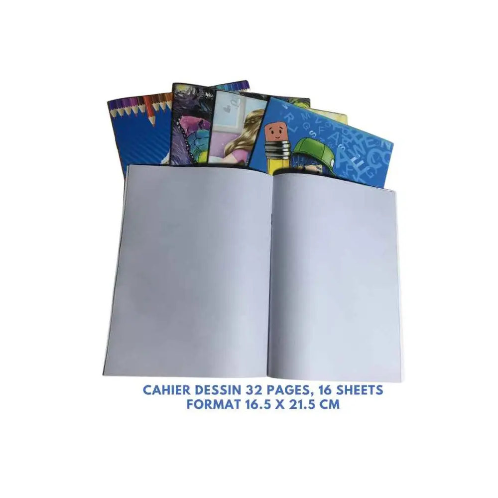 PQT cahiers dessin 32 PAGES, 16 SHEETS FORMAT 16.5 x 21.5 cm