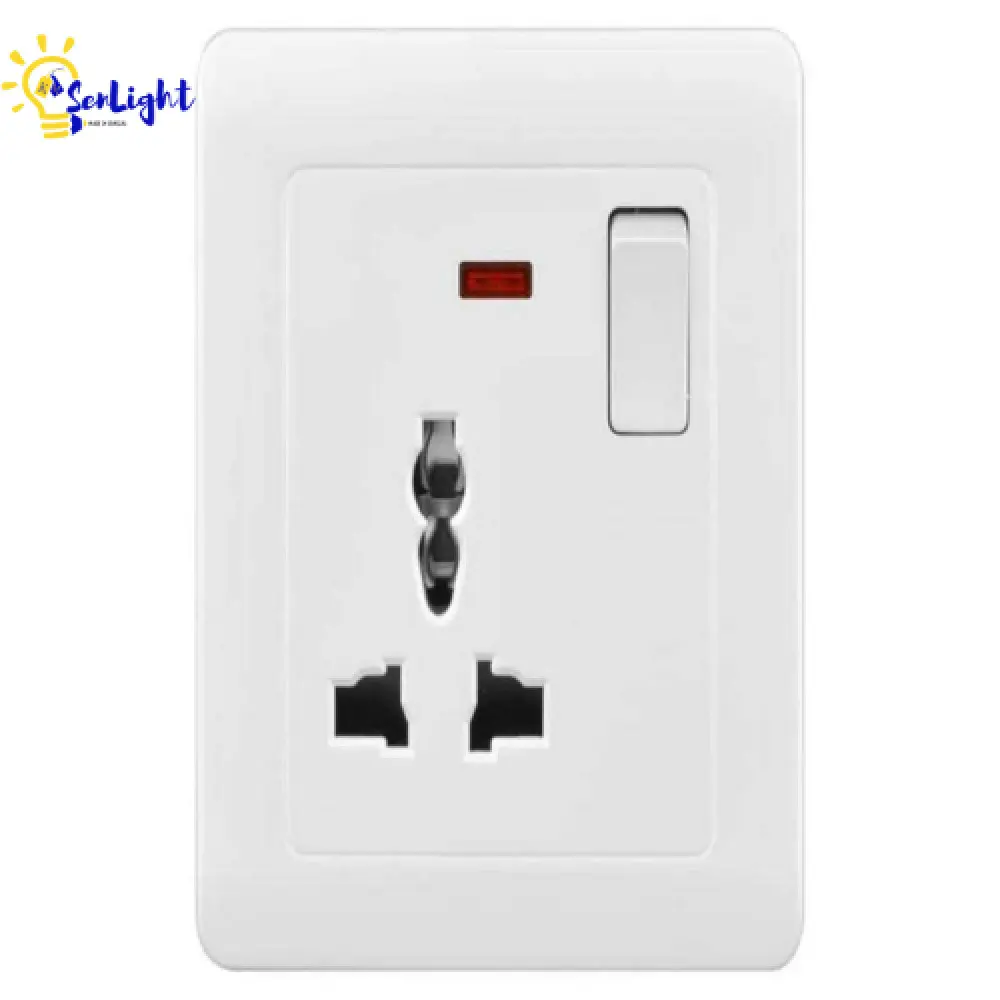 Prise avec interrupteur voyant LED rouge 13 A