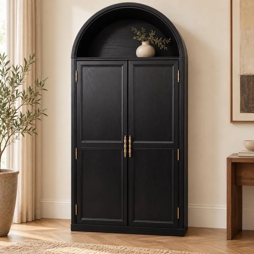 ARMOIRE DE RANGEMENT 2 BATTANTS EN ARQUENOIR QTYG029