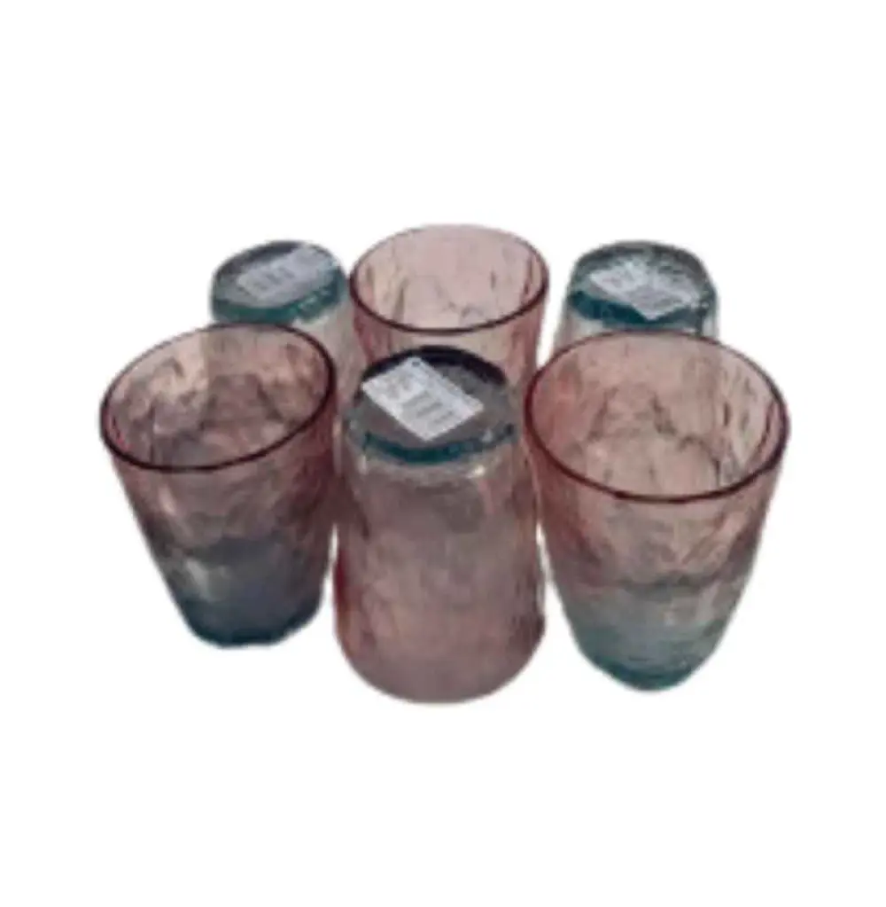 Ensemble de 6 tasses en verre multicolore