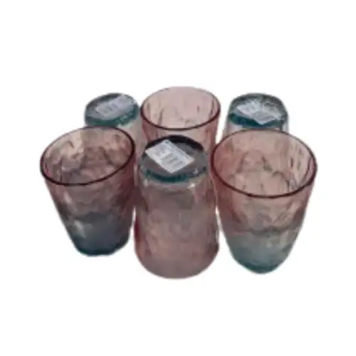 Ensemble de 6 tasses en verre multicolore