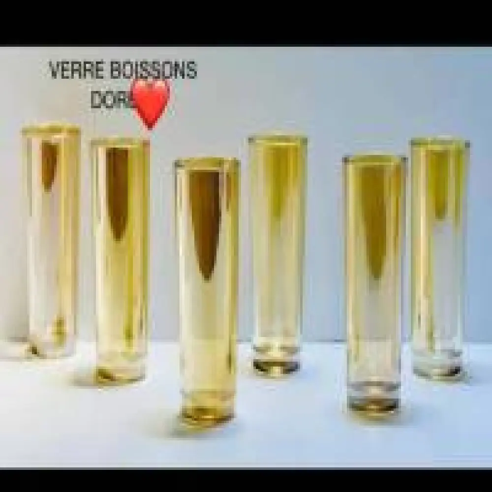 Paquet de 6 tasses en verre dorées