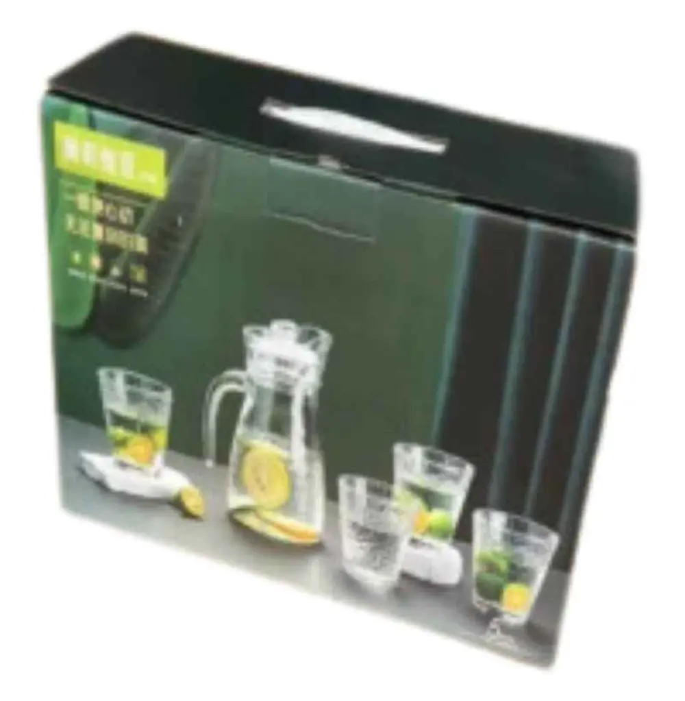 Ensemble Carafe et 4 tasses en verre