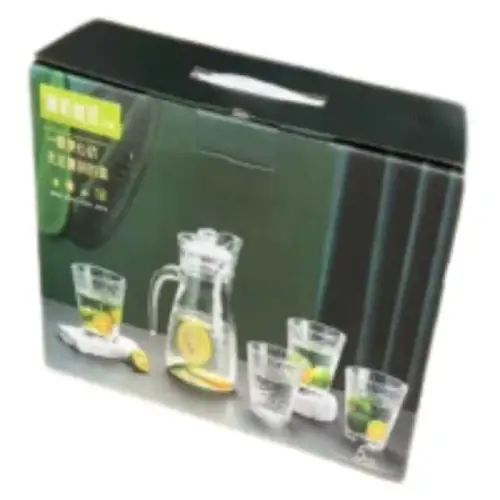 Ensemble Carafe et 4 tasses en verre