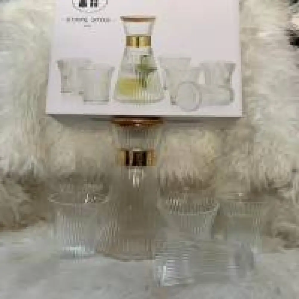 Ensemble Carafe et 6 tasses en verre
