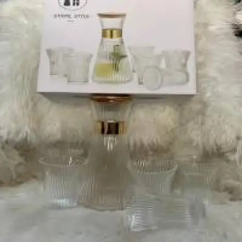 Ensemble Carafe et 6 tasses en verre